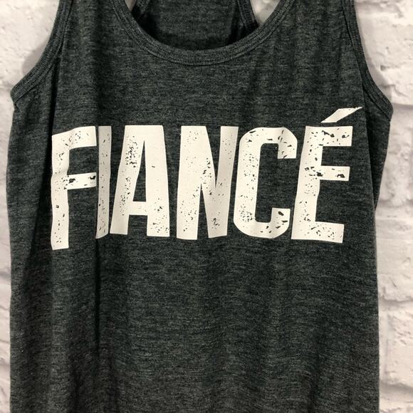 FIANCÉ Graphic Tank Top Charcoal Gray Graphic Muscle Tee Tank Fiance Large - Picture 4 of 6